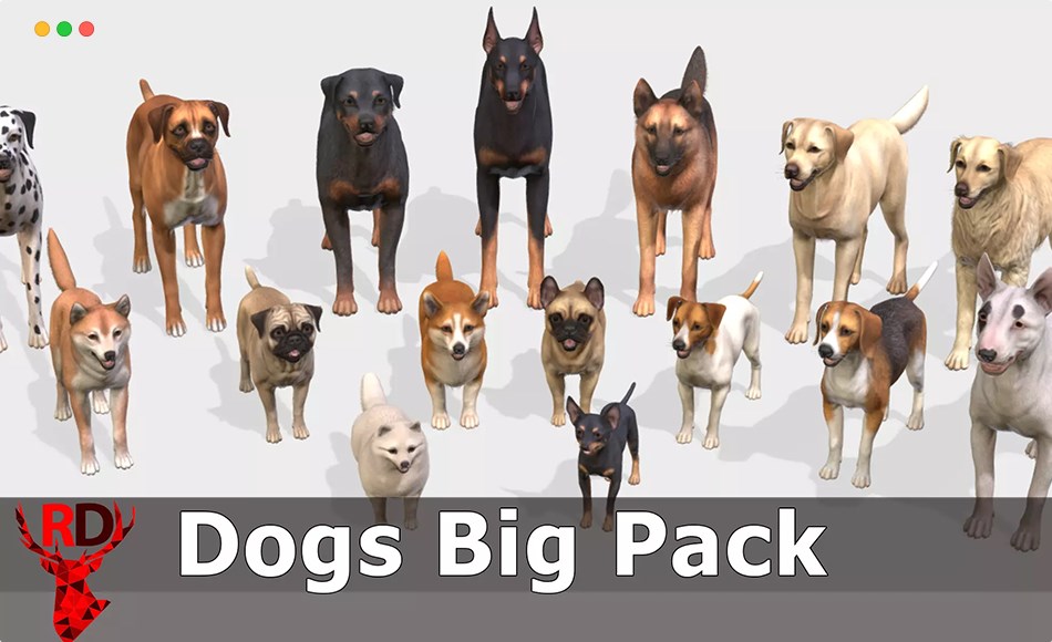 Unity动物 – 狗资产包 Dogs Big Pack