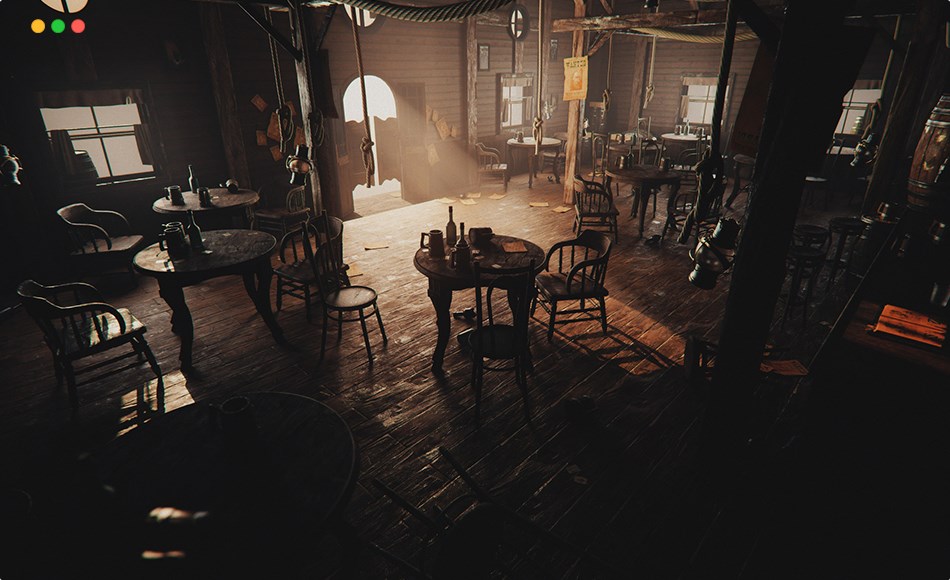 模型资产 – 复古酒吧模型道具资产 Cubebrush – Western Kitbash