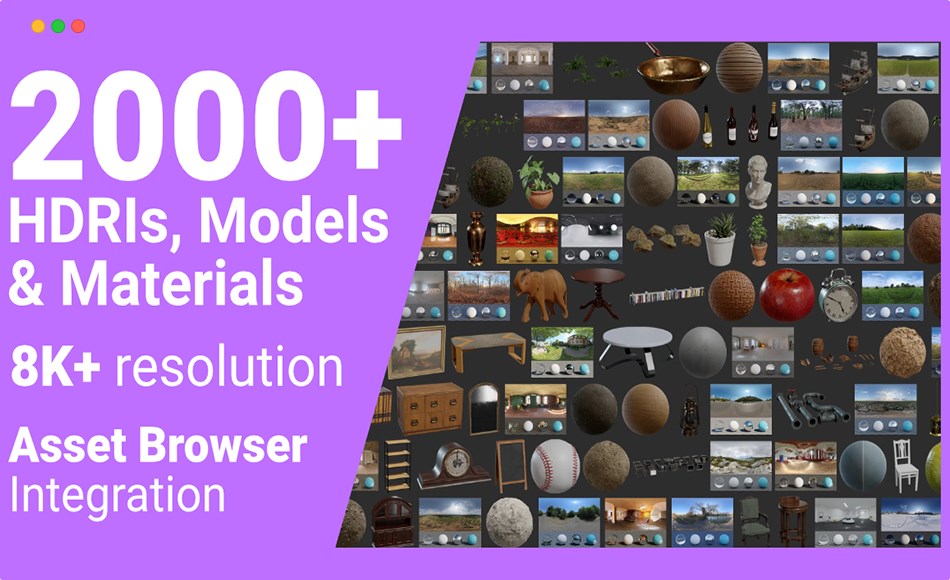 Blender插件 – 资产浏览器 Poly Haven Asset Browser