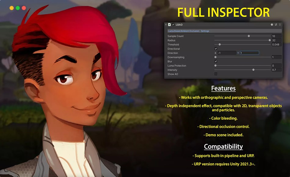 Unity插件 – 基于亮度的环境光遮蔽 Luma Based Ambient Occlusion 2 (SSAO 2D)