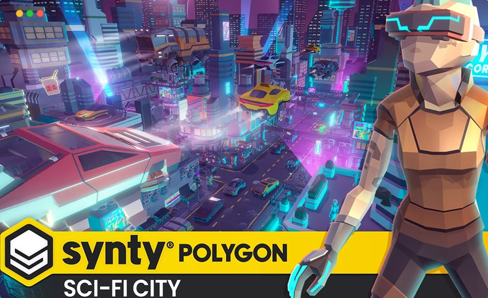 Unity场景 – 风格化科幻城市 POLYGON Sci-Fi City – Low Poly 3D Art