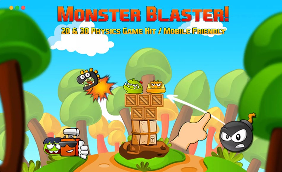 Unity开发 – 游戏开发模板 Monster Blaster! 2D & 3D Physics Game Kit