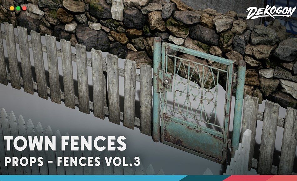 【UE5】城镇模块化围栏 Fences VOL.3 – Town Modular (Nanite and Low Poly)