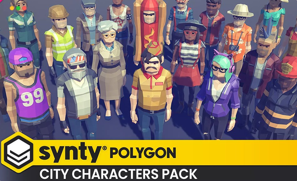 Unity角色 – 风格化城市角色 POLYGON City Characters – Low Poly 3D Art