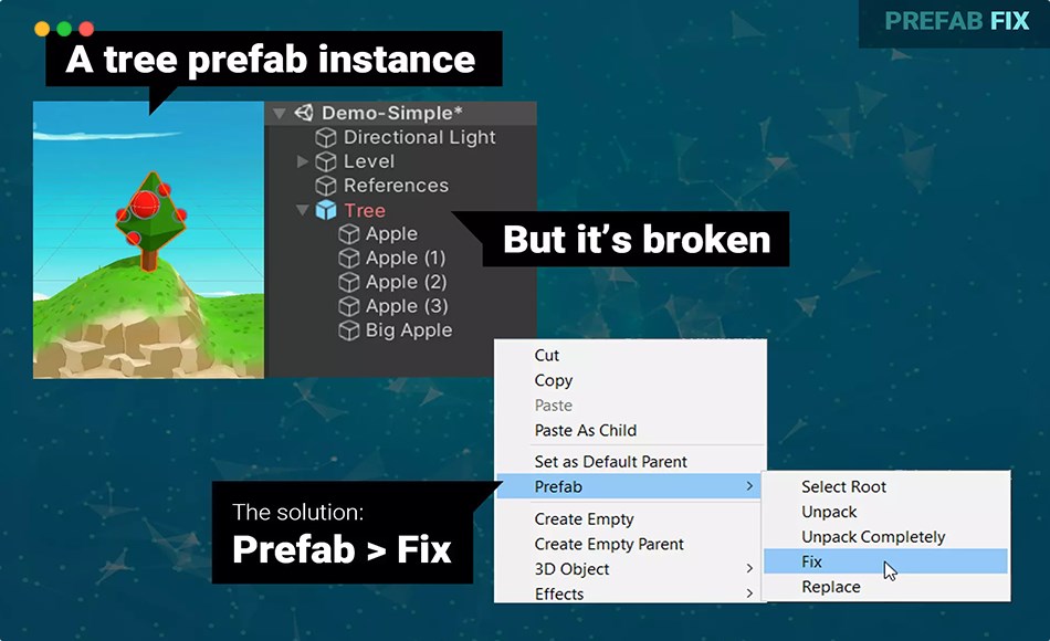 Unity插件 – 预制件固定器更换工具 Prefab Fixer & Replacer Tool