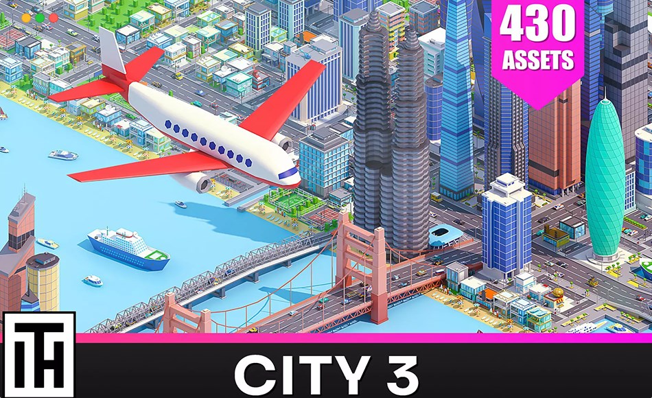 Unity资产 – 风格化城市资产包 City 3 – Low Poly 3D Models Pack