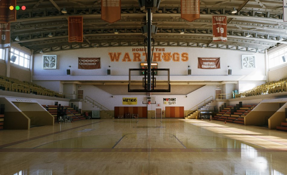 【UE5】高中篮球馆 High School Basketball Gym – (Day/Night/Afternoon/Midnight Lighting)
