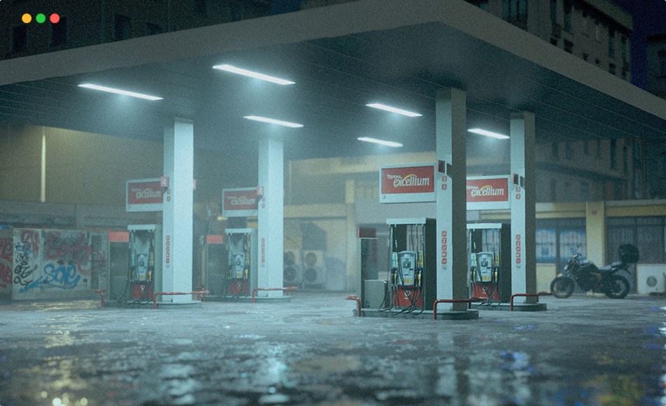 模型资产 – 加油站场景环境模型 Gas Station Theme Environment 3D model