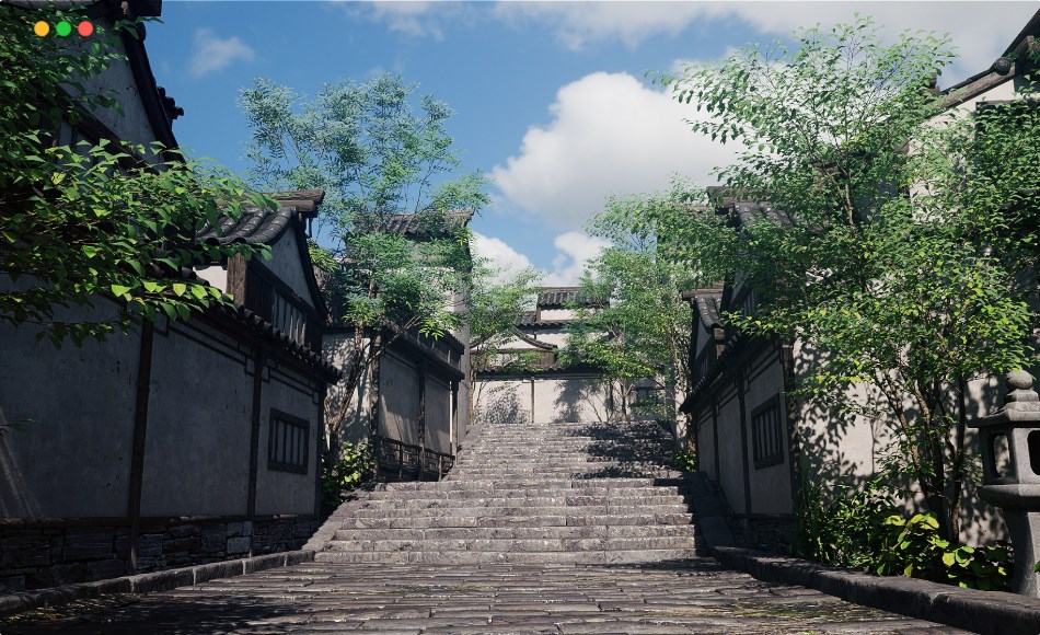 模型资产 – 园林小路场景 Ancient Chinese Forest Path Scene