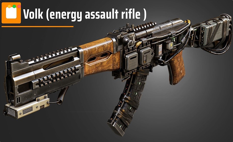 模型资产 – 游戏武器模型 Volk (energy assault rifle )
