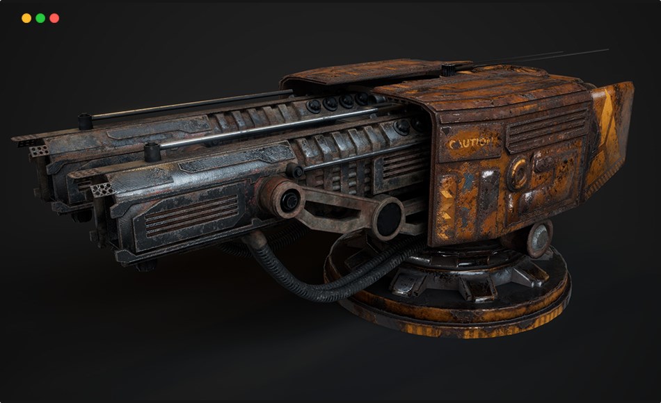 模型资产 – 炮塔模型 Turret SB-1 3D model