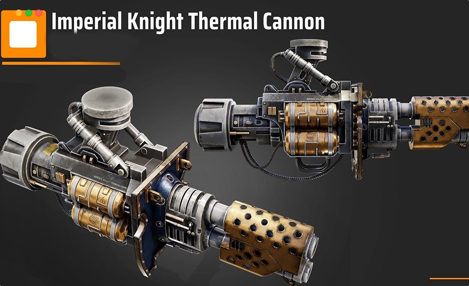 模型资产 – 游戏武器模型 Imperial Knight Thermal Cannon Low-poly 3D model