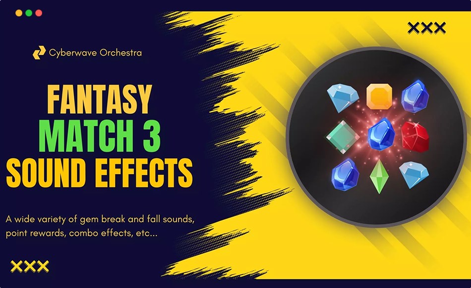 Unity音效 – 消消乐游戏音效包 Fantasy Match 3 Game Sound Effects Pack