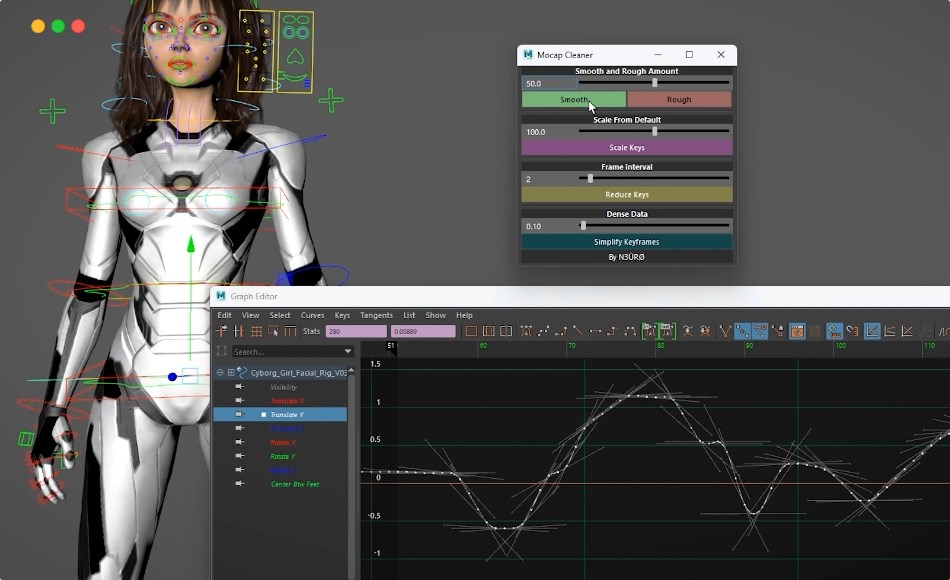 Maya插件 – 动作捕捉动画关键帧清理插件 Mocap Cleaner