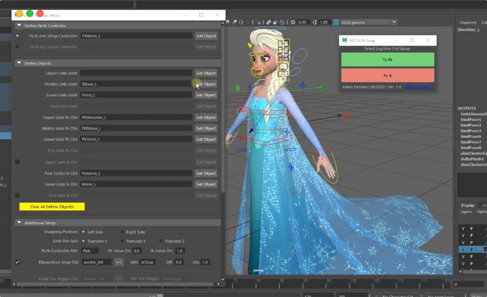 Maya插件 – FK/IK 匹配工具 AD Universal Fk/Ik Match Tool + 教程