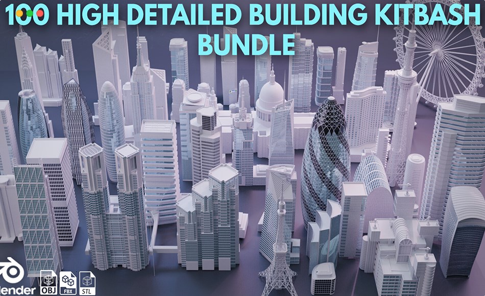 模型资产 – 高细节摩天大楼建筑 100+ Real World High Detailed Skyscrapers and Buildings vol-1