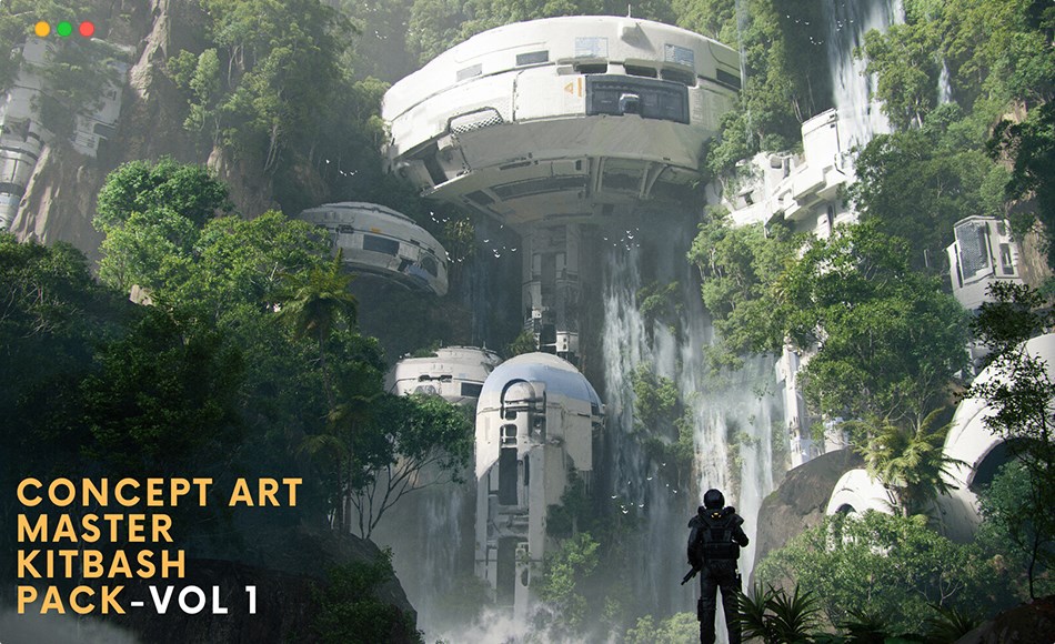 模型资产 – 概念艺术场景 Concept Art Master Kitbash – VOLUME 01
