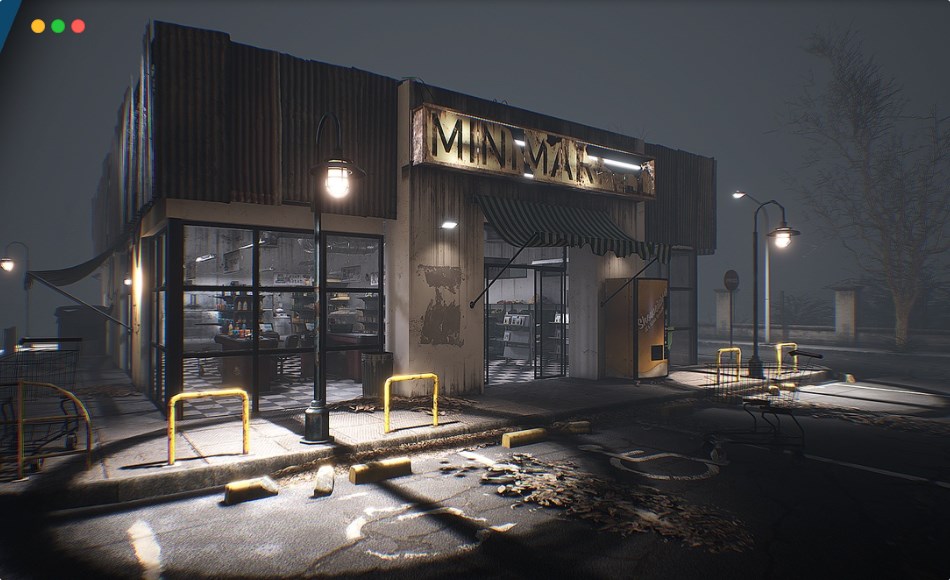 【UE5】破旧超市场景环境 Old minimarket complete environment