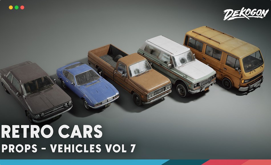 【UE5】复古汽车 Vehicles VOL.7 – Retro Cars (Low Poly)