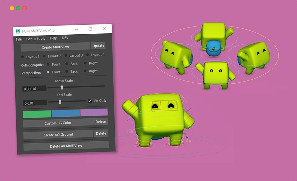 Maya插件 – 多视图展示制作插件 FCM MultiView