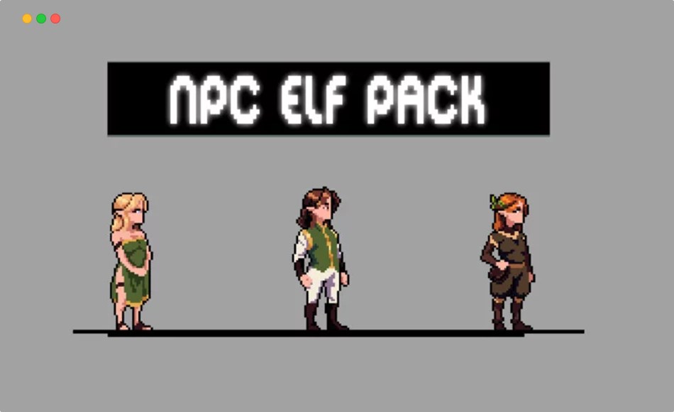 2D 像素角色精灵包 NPC Elf 2D Pixel Art Character Sprite Pack