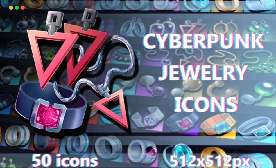赛博朋克珠宝游戏图标 Cyberpunk Jewelry Game 512×512 Icons