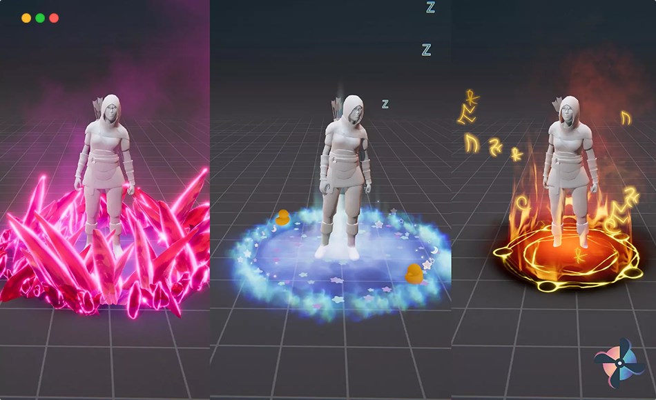 Unity特效 – 魔法增益视觉特效 Magic Buffs and Auras VFX