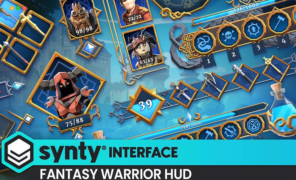 Unity资产 – 幻想战士GUI资产包 Fantasy Warrior HUD – Synty INTERFACE – GUI