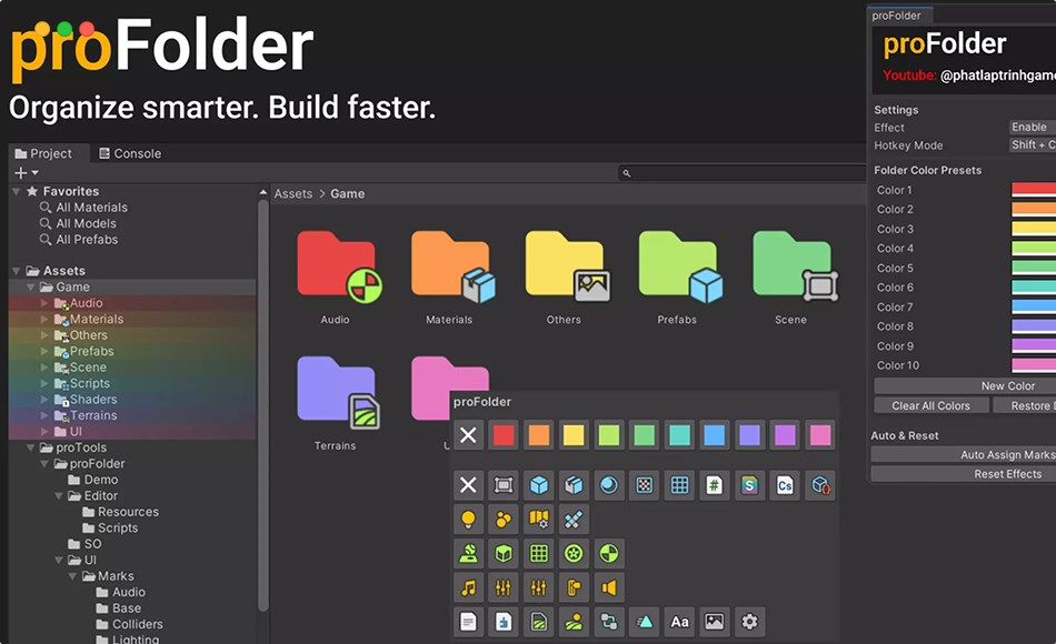 Unity插件 – 编辑器扩展插件 proTools – Colorful Folder