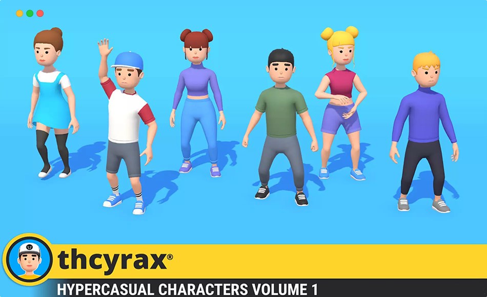 Unity角色 – 风格化休闲角色 Hyper Casual Characters Vol. 1