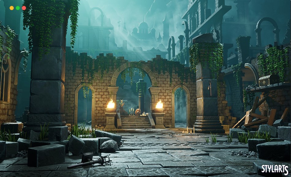 【UE5】风格化的失落遗址 Stylized Lost Ruins ( Stylized Lost Ruins Ruins Ancient Remains Ruins Low Poly )