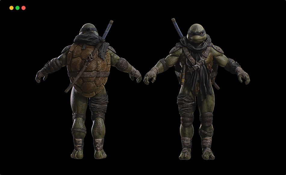 模型资产 – 忍者神龟 The Last Ronin Low-poly 3D model