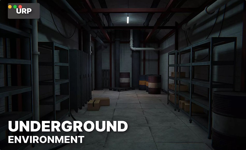 Unity场景 – 模块化废弃地下室 Underground – Modular Abandoned Basement & Bunker Environment URP