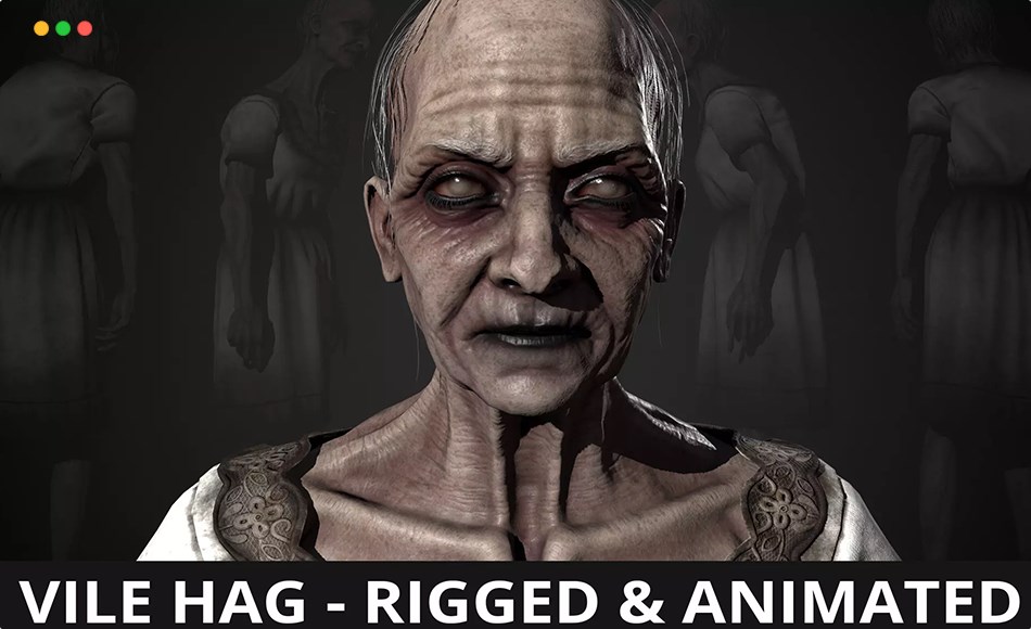 Unity角色 – 恐怖人物角色 Vile Hag – Horror character