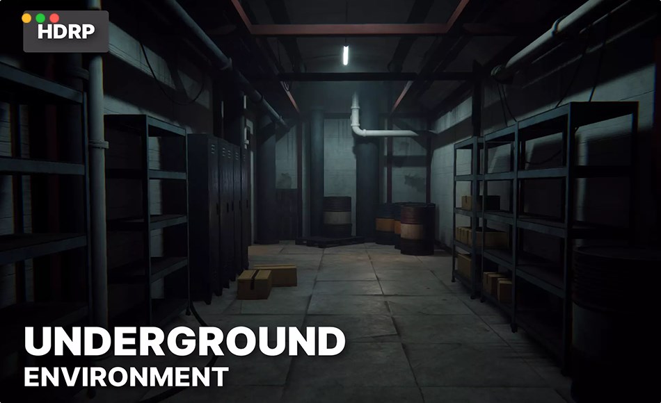 Unity场景 – 模块化废弃地下室 Underground – Modular Abandoned Basement & Bunker Environment HDRP