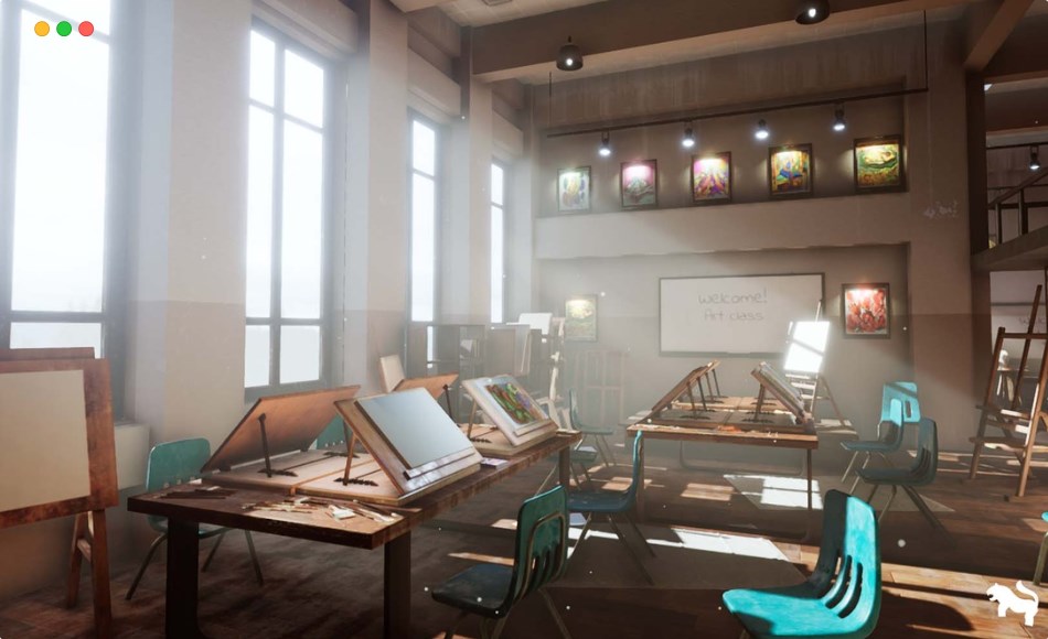 【UE5】艺术工作坊环境 Visual Arts Workshop Environment/ Paintings Sculptings ( Visual Workshop )