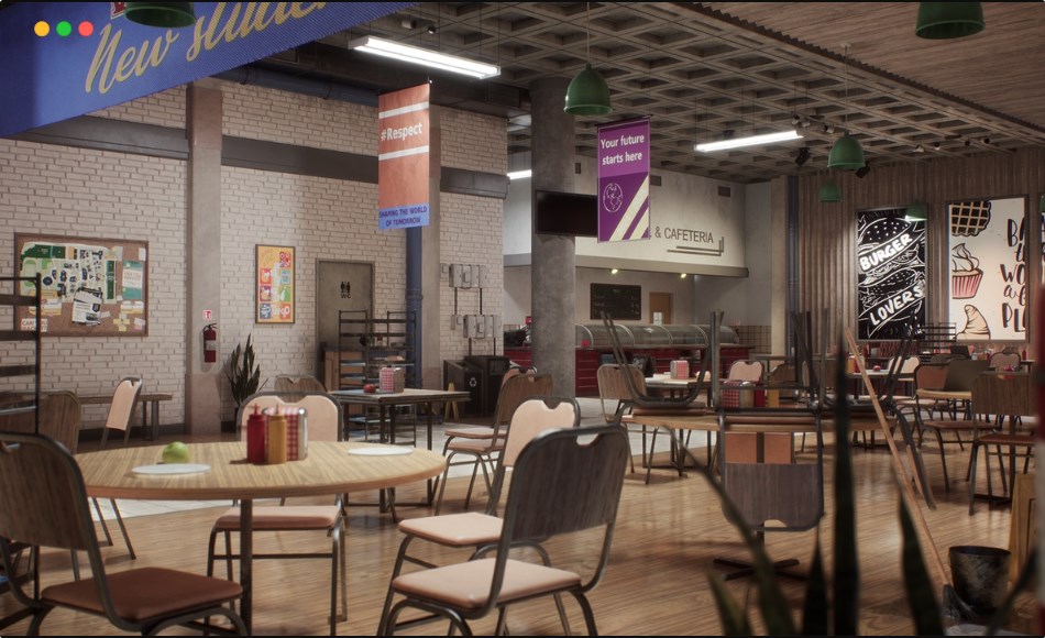 【UE5】大学食堂环境 University Cafeteria Environment