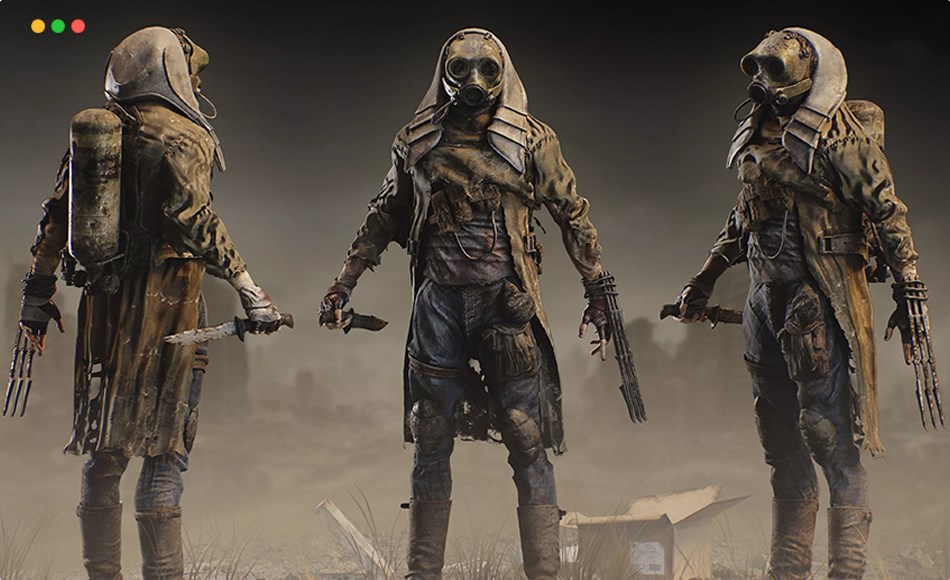 模型资产 – 末日猎人角色模型 Post Apocalytic Hunter Low-poly 3D model