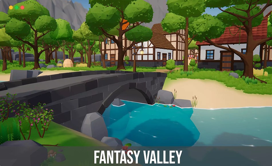 Unity场景 – 风格化山谷村庄 Low Poly Fantasy Valley with Village