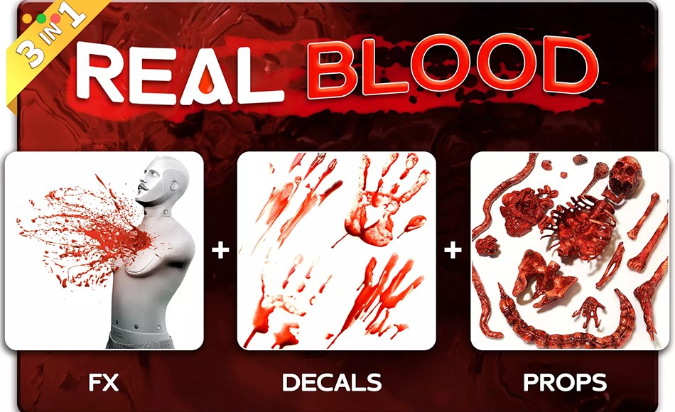 Unity资产 – 真实血液特效资产包 Real Blood