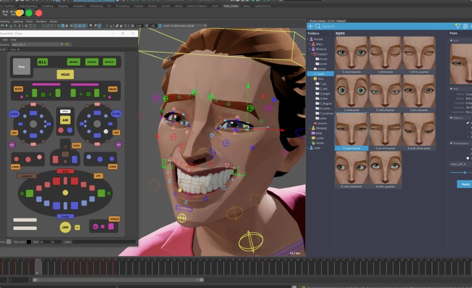 Maya动画 – 风格化角色绑定 Minerva – character rig for maya