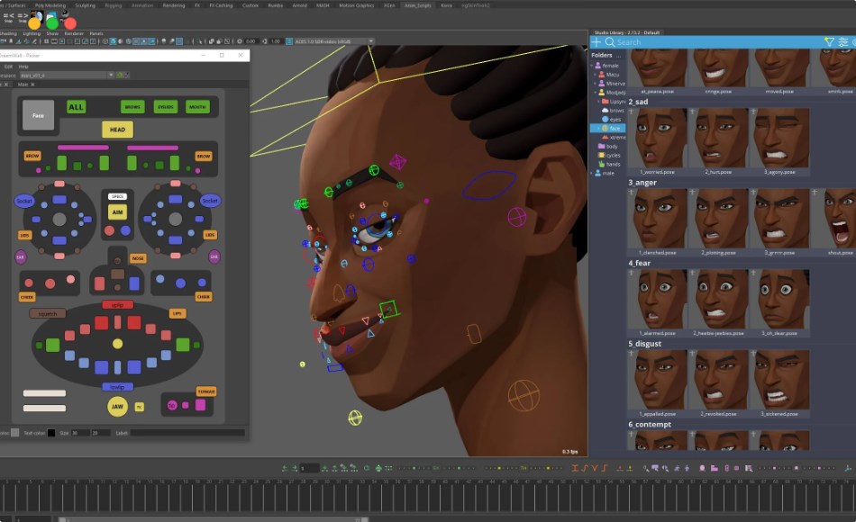 Maya动画 – 风格化角色绑定 Modjadji – character rig for maya