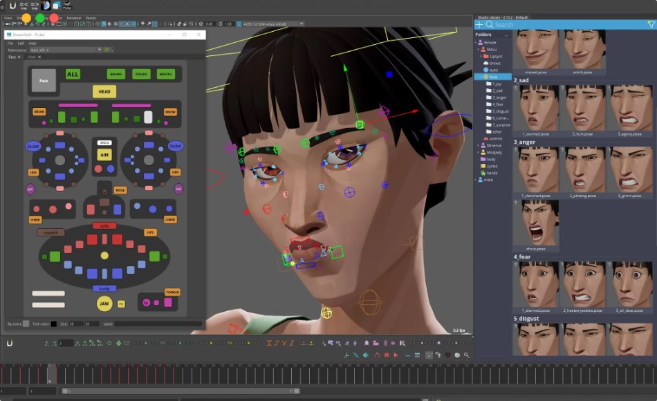 Maya动画 – 风格化角色绑定 Mazu – character rig for maya