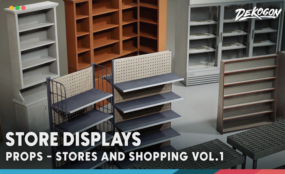 【UE5】杂货店展示柜 Stores VOL.1 – Shop and Grocery Displays (Nanite & Low Poly)