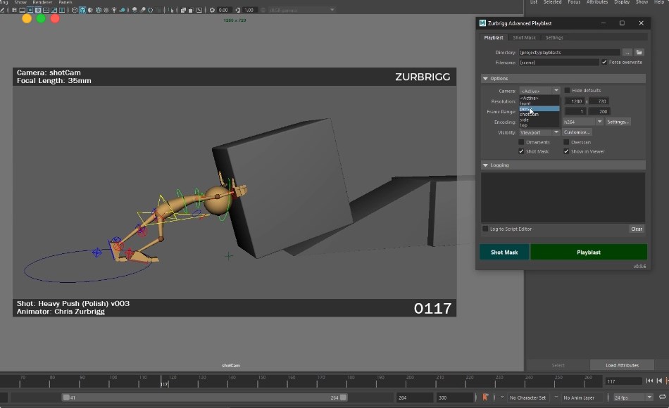 Maya插件 – 拍屏工具插件 Zurbrigg Advanced Playblast