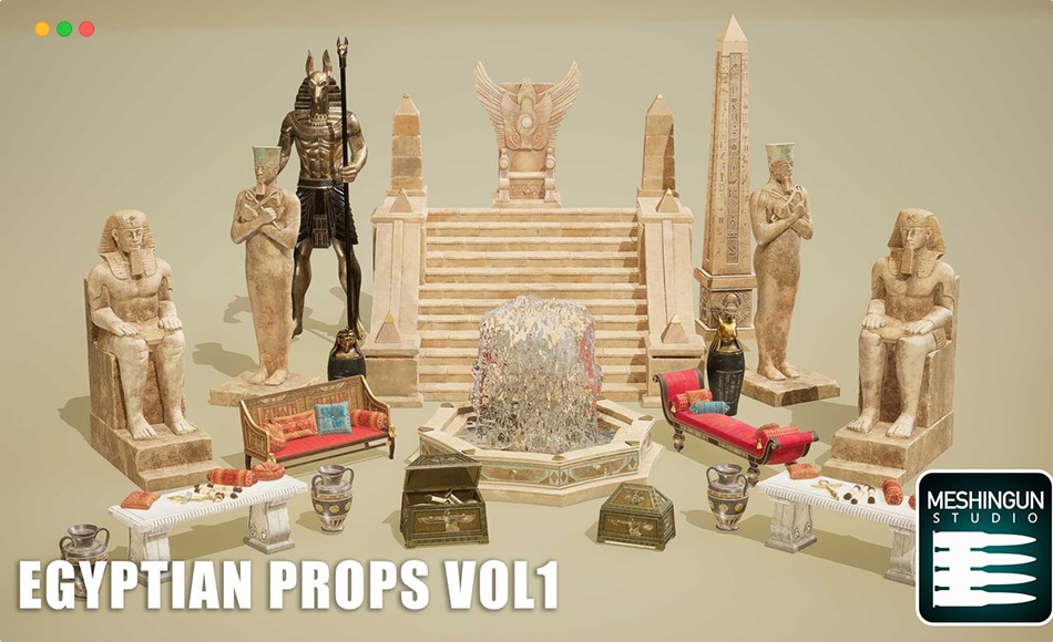 【UE5】埃及道具 Egyptian Props Vol1