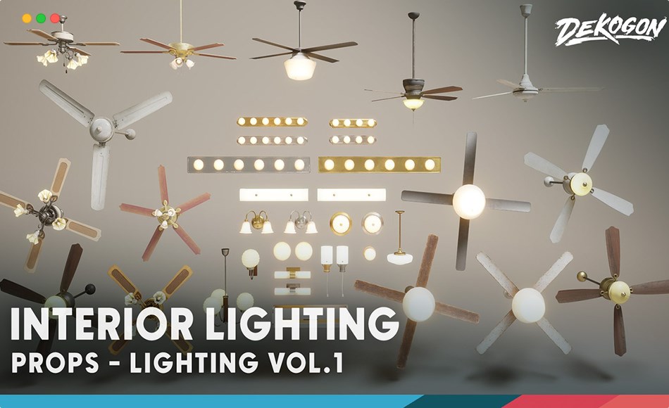 【UE5】室内灯具 Lighting VOL.1 – Interior (Nanite and Low Poly)