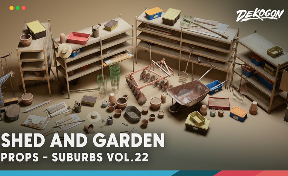 【UE5】棚屋与花园 Suburbs VOL.22 – Shed & Garden (Nanite and Low Poly)