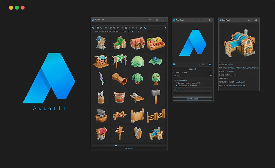 Maya插件 – 资产管理器插件 AssetIt – Asset Manager Script for Maya