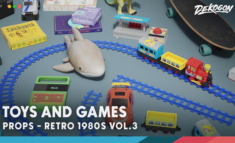 【UE5】复古玩具 Retro 80’s VOL.3 – Toys (Nanite and Low Poly)